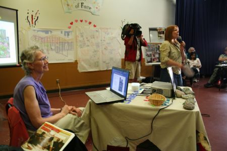 Jean Swanson (left) & Wendy Pedersen (right) of CCAP begin press conference 