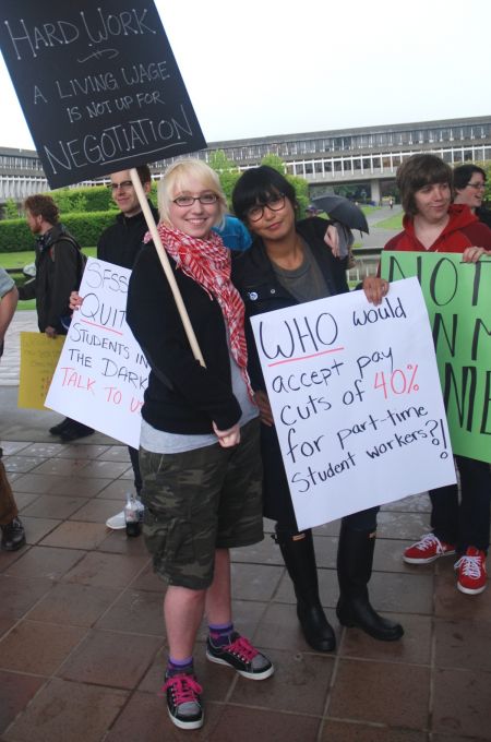 More placards advocate for fair wages // Flux Photo More placards advocate for fair wages // Flux Photo