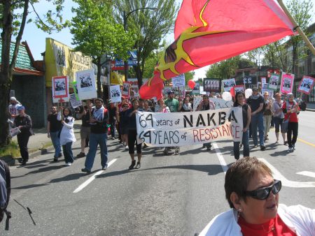 Hundreds in Vancouver mark 64 years of Palestinian resistance to ethnic cleansing