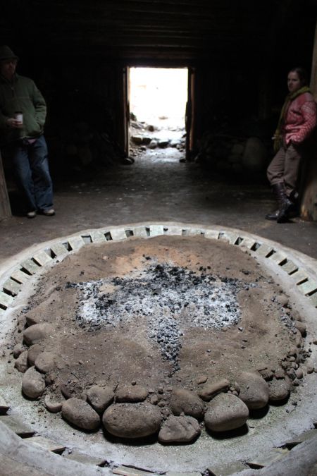 Sacred fire - Sinixt Pitt House. Photo: Tami Starlight (L to R - Austin & Britta)