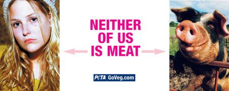 A PETA billboard ad which likens pig farming to the murder of survival sex workers