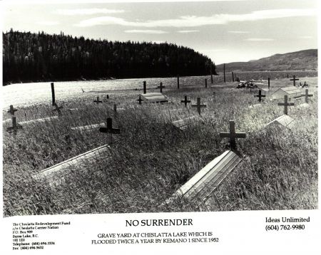 Cheslatta Graveyard under semi-annual flooding for Kemano Dam. 