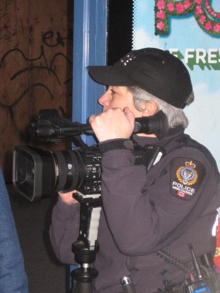 Police camera facing VANDU entrance immediately after the rally against police brutality.