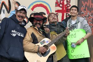 DTES Residents march through streets and paint the site of future Aboriginal Healing and Wellness Centre 