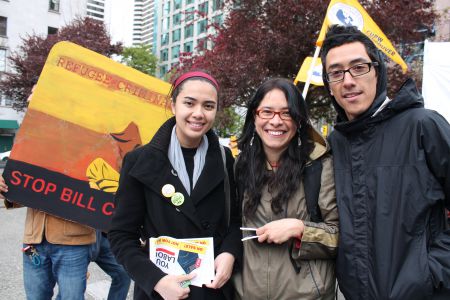 Gil Aguilar, Hanane Benzidane and Alexandra Hanao with AWA and UFCW