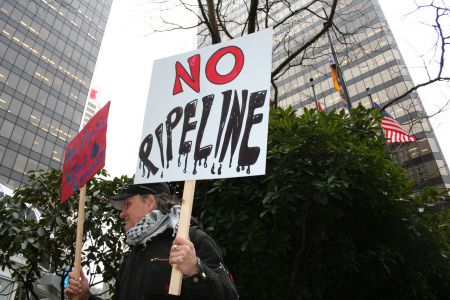 Rally in support of the Yinka Dene Alliance, against Northern Gateway project. Vancouver, March 22, 2011. Photo: Sandra Cuffe