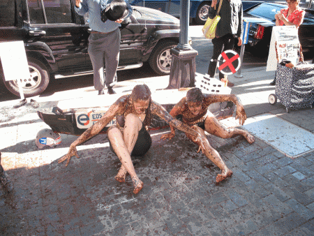 Street theatre oil spill in progress...