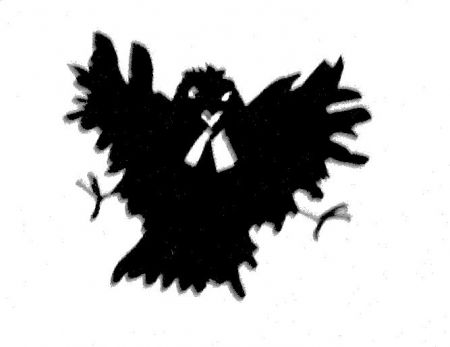 In the book "Colonialism on Trial," artist Don Monet depicted the government's lawyers as crows. Gitksan people - in their resilience in court - had likened the crown lawyers to the trickster figure of Wyget.