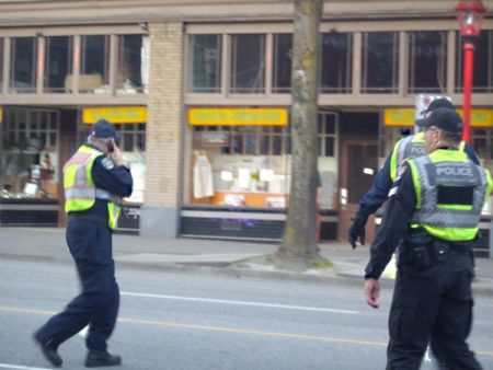 These are two commanders of the PSU (both Sergeants) and a member of the fire department (with red lettering on the back of his reflective vest). The fire department is also part of the PSU. These are two commanders of the PSU (both Sergeants) and a member of the fire department (with red lettering on the back of his reflective vest). The fire department is also part of the PSU.