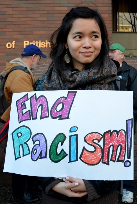 Colourful signs and powerful chants turned heads. <i>murray bush - flux photo</i>