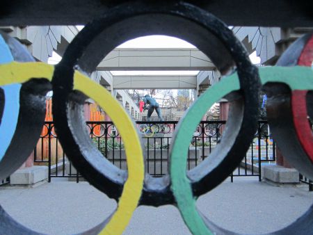 Remnents of the '88 Five Ring Circus litter the Olympic Plaza where occupiers hope for something more. 