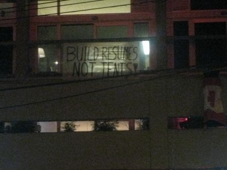 "BUILD RESUMES NOT TENTS!"