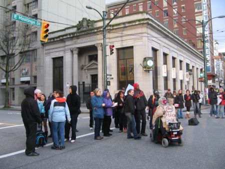 Downtown Eastside community rally against police brutality. Vancouver, March 15, 2012. Photo: Sandra Cuffe