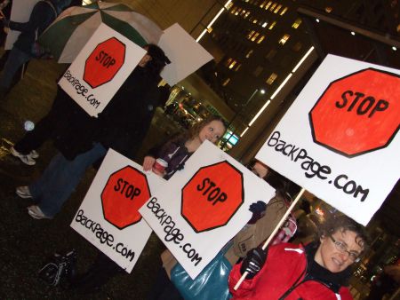 STOP BACKPAGE.COM protest, Vancouver, November 16, 2011