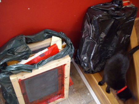 Silkscreen frames stolen during June 3 raid and returned on June 12.