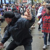 Raising the Survivors' Totem Pole