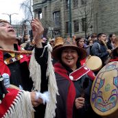 Raising the Survivors' Totem Pole