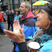 Raising the Survivors' Totem Pole