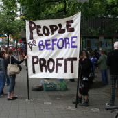 G8 demonstrators gather at Britannia 