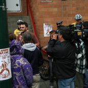 Raise The Rates - in front of the Dockside Ministry(welfare) office