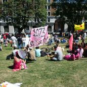 behind "the pink bloc" Post G20 March and Rally for Civil Liberties (Victory Square)