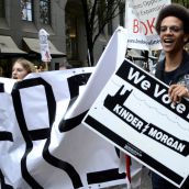 Thousands march against Kinder Morgan 