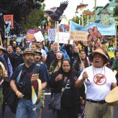 Thousands march against Kinder Morgan 
