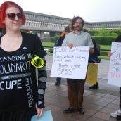 Rally in support of locked out workers and campus groups