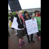 Rally in support of locked out workers and campus groups