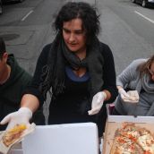 Free homemade pizza outside the $24 pizza palace