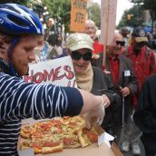 Free homemade pizza outside the $24 pizza palace