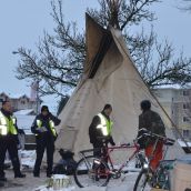 Police pressing campers to leave 