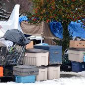 Belongings ready for transport to Sally Ann