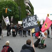 Rally has festive moment on Main St.