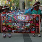 Wixarika delegates outside the AGM