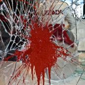 Protesters smashed windows of the Hudson Bay Company