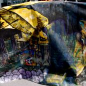 Beautiful 30' banner made by youth in San Miguel Ixtahuacán, Guatemala