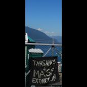 Demonstration at Kinder Morgan in Burnaby, BC:  No Pipelines, No Tankers, No Freeways, No Tar Sands!