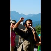 Demonstration at Kinder Morgan in Burnaby, BC:  No Pipelines, No Tankers, No Freeways, No Tar Sands!