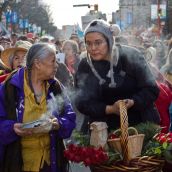 Friend and family of the murdered and missing women burn sage