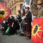members of the 6 nations blocking cambie and hastings