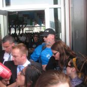 The second confrontation took place at the doors to the exhibition hall