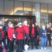 Solidarity Notes choir performed right in front of the police line