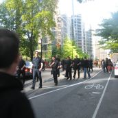 The arrests cleared the line for the shuttle to leave