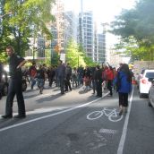 The protesters walked back as well to check on those arrested