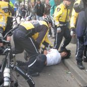 Police nearby brutally took down someone who was in a fight