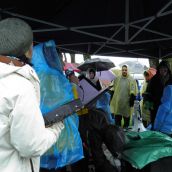 Artist and activist Kat Norris opened the march