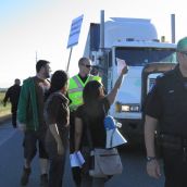 Anti-Israeli Apartheid Protest at Delta Docks