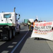 Anti-Israeli Apartheid Protest at Delta Docks