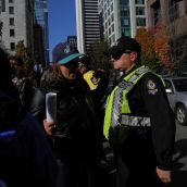 Cops were fine with occupying the art gallery area, but not so the road